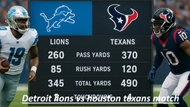 Detroit Lions vs Houston Texans Match Player Stats